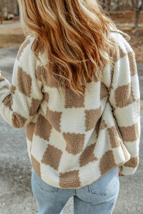 Brown Checkered Sherpa Jacket – Ivy Lace Boutique LLC