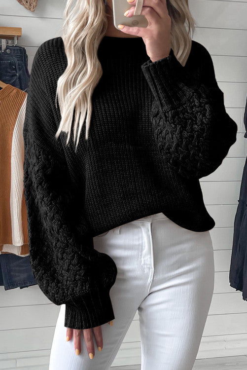 Black Cable Knit Sweater – Ivy Lace Boutique LLC