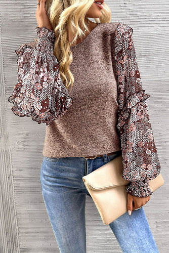 Pale Chestnut Floral Top