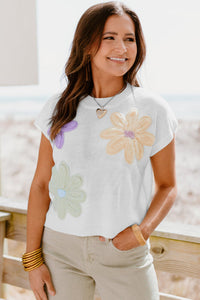 Ivory Knit Floral Top