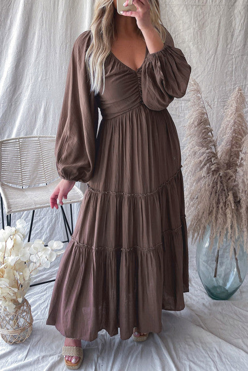 chinese dress ladies Becca Bow Back Tiered Maxi
