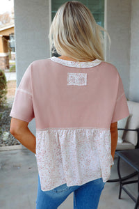 Mauve Floral Patckwork Top