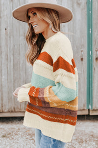 Stripe Color Block Sweater