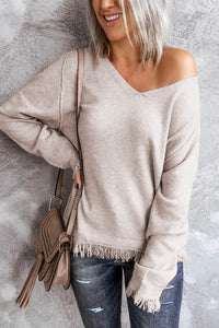 Mocha Fringe Sweater