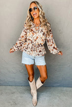 Load image into Gallery viewer, Fall Floral Peplum Top