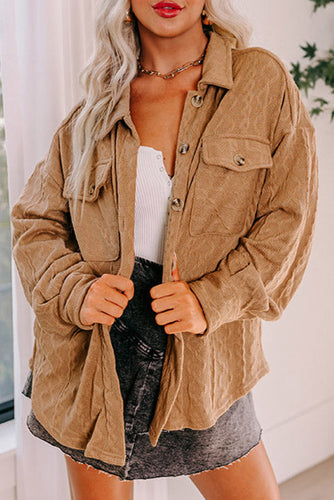 Camel Cable Knit Shacket
