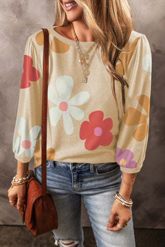 Apricot Floral Top