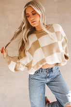 Load image into Gallery viewer, Khaki Checkered Sweater