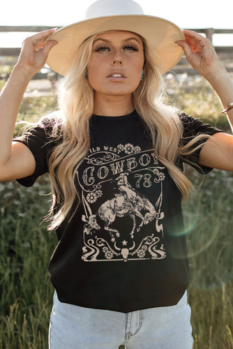 Black Western Cowboy Tee