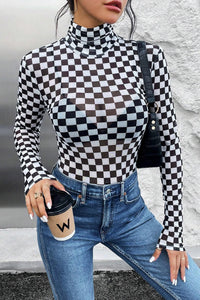 Checkered Mesh Top