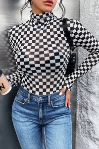 Checkered Mesh Top