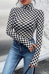 Checkered Mesh Top