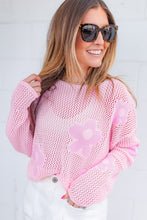 Load image into Gallery viewer, Pink Knit Floral Top