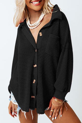 Black Waffle Cardigan