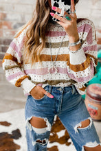 Load image into Gallery viewer, Multicolored Striped Knit Sweater