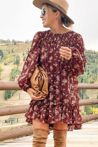 Maroon Ruffled Dress