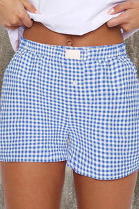 Blue Gingham Boxer Shorts