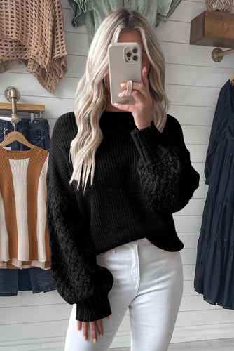 Black Cable Knit Sweater