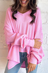 Candy Pink Waffle Top
