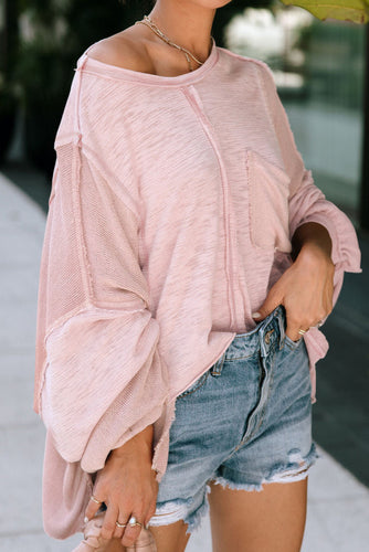 Light Pink Exposed Seam Top