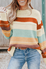 Load image into Gallery viewer, Stripe Color Block Sweater