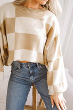 Load image into Gallery viewer, Khaki Checkered Sweater