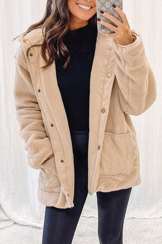 Khaki Reversible Fleece Coat
