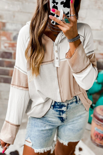 Tan Color Block Top