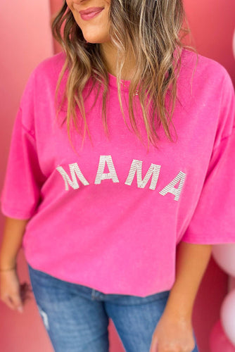 Rose Rhinestone Mama Tee