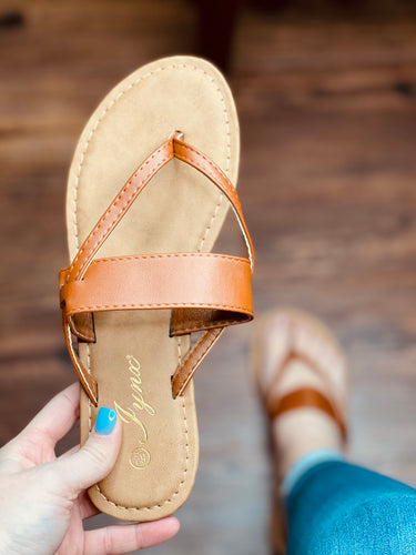 Brown Cross Sandals