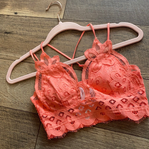 Coral Laci Bralette