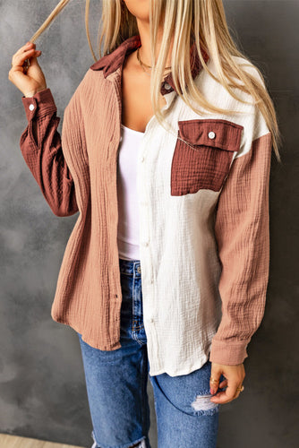 Mauve Color Block Top