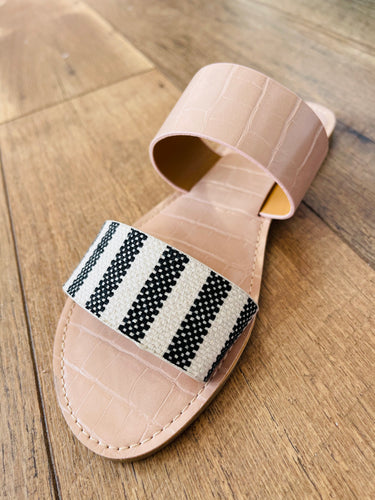 Nude Stripe Sandals