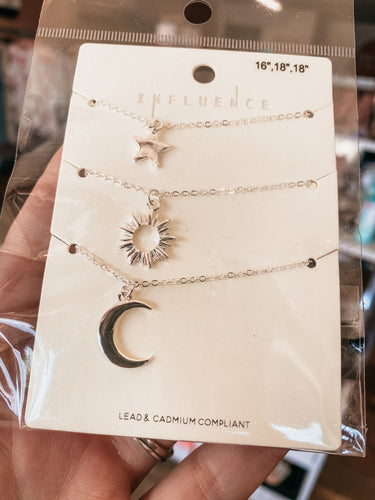 Triple Moon & Star Necklace