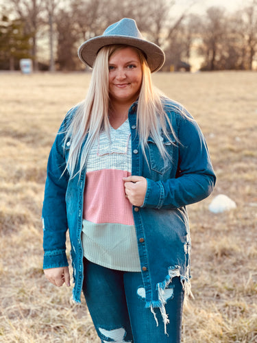 Dark Distressed Jean Jacket