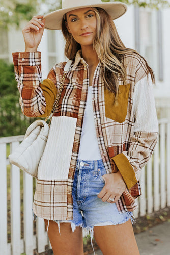Orange Color Block Shacket