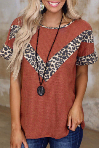 Leopard Splice Top