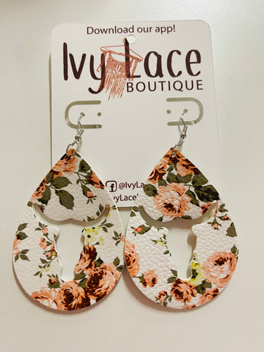 Floral Cow Earrings