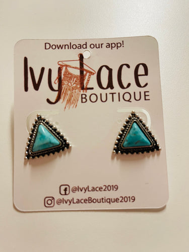 Trinidad Turquoise Triangle Studs