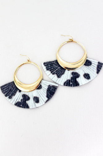 Cowhide Hoop Earrings