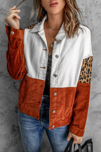 Leopard Color Block Jacket