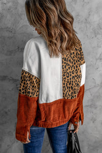 Leopard Color Block Jacket