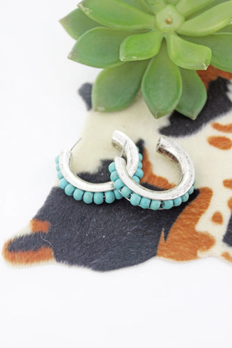 Turquoise Hoops Earrings