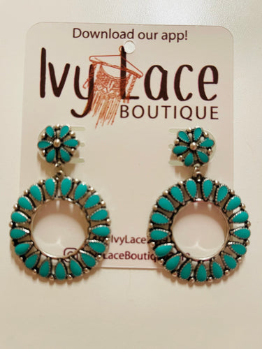 Turquoise Saratoga Circle Earrings