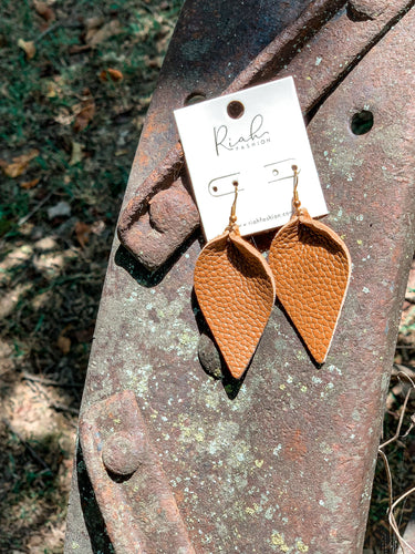 Leather Leaf Earrings