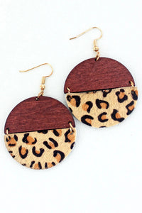 Leopard Wood Earrings